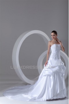 Satin A-Line Sleeveless Soft Sweetheart New Arrival Wedding Dresses 2031267