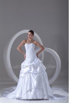 Satin A-Line Sleeveless Soft Sweetheart New Arrival Wedding Dresses 2031267