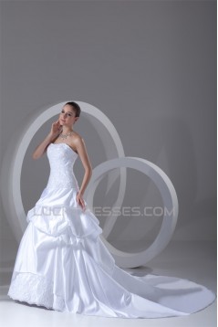 Satin A-Line Sleeveless Soft Sweetheart New Arrival Wedding Dresses 2031267