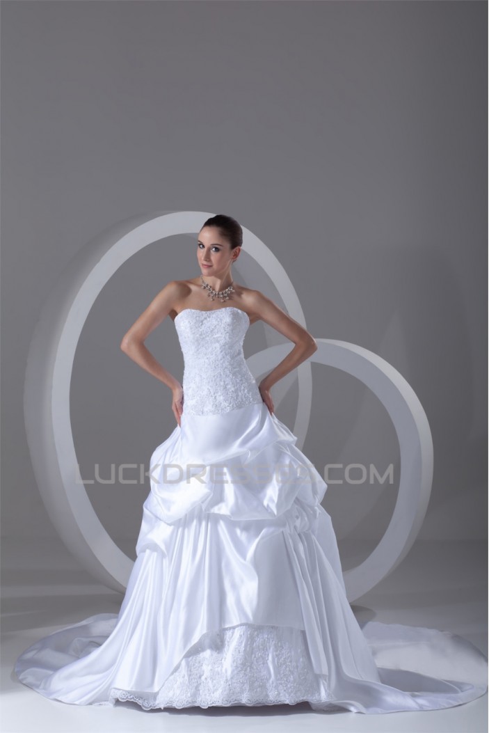 Satin A-Line Sleeveless Soft Sweetheart New Arrival Wedding Dresses 2031267