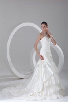 Satin A-Line Sleeveless Sweetheart Beautiful Wedding Dresses 2031268