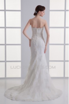 Satin Lace Sweetheart Mermaid/Trumpet Short Sleeve Wedding Dresses with Jacket 2031282