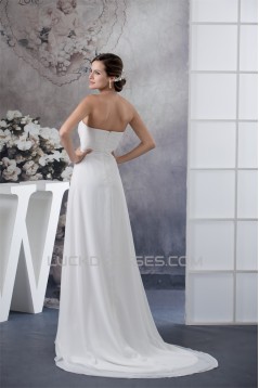 Elegant Strapless Sleeveless A-Line Chiffon Wedding Dresses 2030129