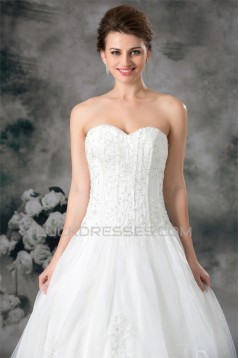 Satin Organza Sleeveless Sweetheart A-Line New Arrival Wedding Dresses 2031297