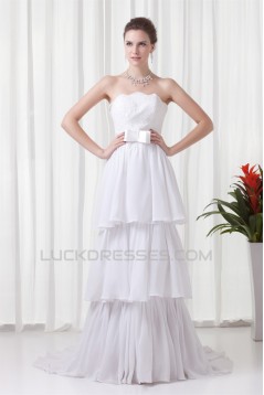 Sheath/Column Sleeveless Chiffon Lace Beautiful Wedding Dresses 2031310