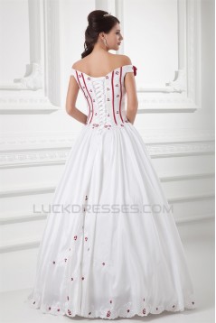 Sleeveless A-Line Off-the-Shoulder Satin Wedding Dresses with Color 2031313