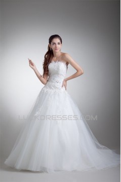 Sleeveless Ball Gown Satin Net Strapless New Arrival Wedding Dresses 2031317