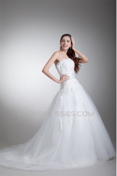 Sleeveless Ball Gown Satin Net Strapless New Arrival Wedding Dresses 2031317