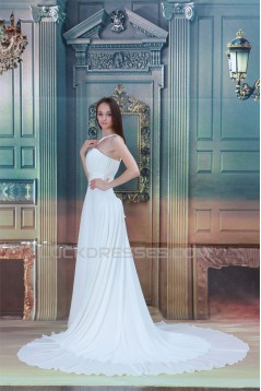 Sleeveless Sheath/Column One-Shoulder Chiffon Satin Wedding Dresses 2031340