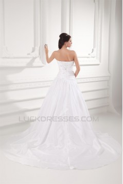 A-Line Soft Sweetheart Taffeta A-Line Wedding Dresses 2031347