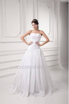 A-Line Soft Sweetheart Taffeta A-Line Wedding Dresses 2031347