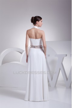A-Line Halter Beaded Chiffon Sleeveless Wedding Dresses 2030136