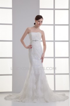 Soft Sweetheart Satin Lace Mermaid/Trumpet Beautiful Wedding Dresses 2031361