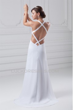Spaghetti Straps Chiffon Satin Sleeveless Wedding Dresses 2031362