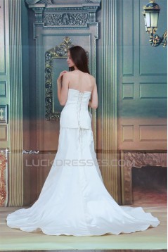 Strapless Satin Sleeveless Mermaid/Trumpet Best Wedding Dresses 2031370