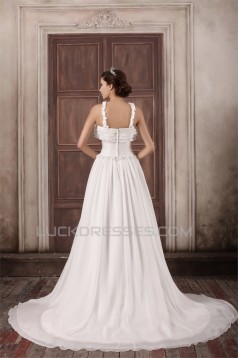 Straps Chiffon Elastic Woven Satin A-Line New Arrival Wedding Dresses 2031374