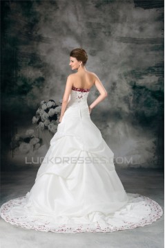 Sweetheart A-Line Sleeveless Taffeta Wedding Dresses 2031379