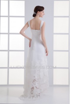 Sweetheart Sheath/Column Chiffon Satin Organza Wedding Dresses 2031389