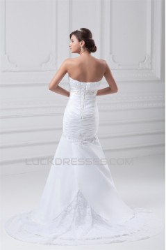 Sweetheart Sleeveless Mermaid/Trumpet Lace Taffeta Embellished Wedding Dresses 2031392