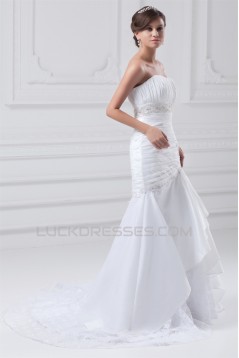 Sweetheart Sleeveless Mermaid/Trumpet Lace Taffeta Embellished Wedding Dresses 2031392