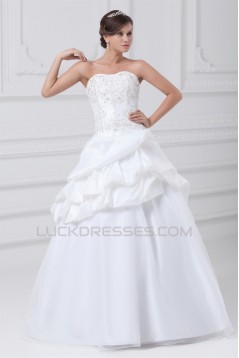 Sweetheart Sleeveless Satin Organza Taffeta Wedding Dresses 2031395