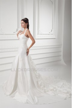 Taffeta Halter A-Line Sleeveless Most Beautiful Wedding Dresses 2031399