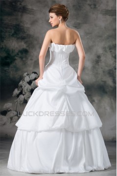 Taffeta Strapless Ball Gown Sleeveless New Arrival Wedding Dresses 2031404