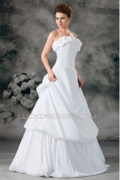 Taffeta Strapless Ball Gown Sleeveless New Arrival Wedding Dresses 2031404