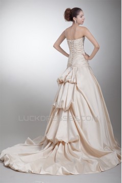 Unique Design A-Line Sleeveless Satin Sweetheart Wedding Dresses 2031406