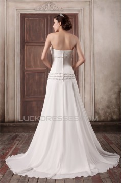 Unique Design Chiffon Elastic Woven Satin Strapless A-Line Wedding Dresses 2031408