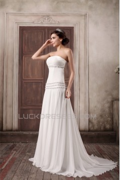 Unique Design Chiffon Elastic Woven Satin Strapless A-Line Wedding Dresses 2031408