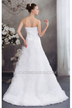 Fantastic Sleeveless A-Line Satin Organza Sweetheart Wedding Dresses 2030141