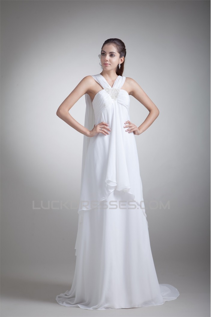 Empire V-Neck Chiffon Sheath/Column Wedding Dresses Maternity Wedding Dresses 2031414