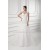 V-Neck Sleeveless A-Line Satin Fine Netting Lace Wedding Dresses 2031415