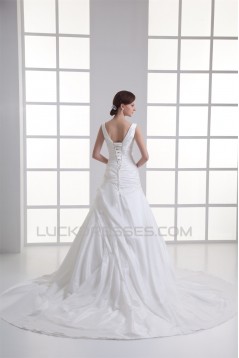 Wholesale Ball Gown Sleeveless V-Neck Taffeta Wedding Dresses 2031417