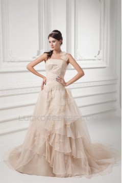 Wonderful Halter Ball Gown Sleeveless Satin Organza Wedding Dresses 2031428