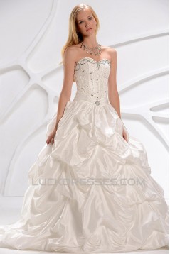 A-Line Sweetheart Beaded Lace Court Train Wedding Dresses 2031450