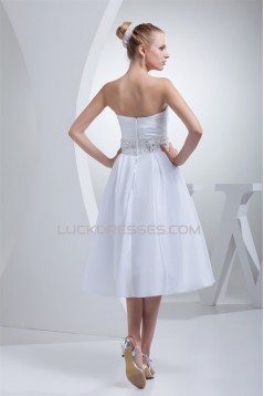 Beautiful Taffeta Sweetheart A-Line Beaded Reception Wedding Dresses 2031483