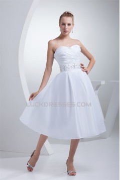 Beautiful Taffeta Sweetheart A-Line Beaded Reception Wedding Dresses 2031483