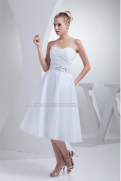 Beautiful Taffeta Sweetheart A-Line Beaded Reception Wedding Dresses 2031483