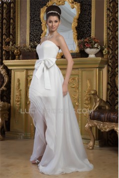 A-Line Sleeveless Sweetheart High Low Wedding Dresses 2031526