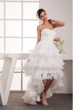 Satin Organza Taffeta A-Line Sweetheart High Low Wedding Dresses 2031529