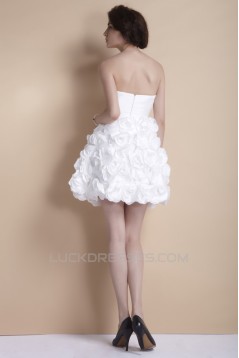 Short/Mini Strapless Handmade Flowers Reception Wedding Dresses 2031551