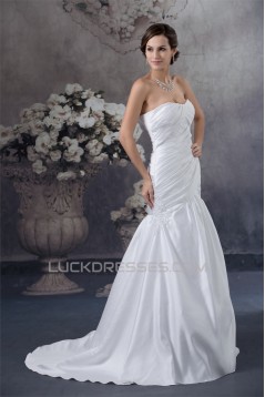 Great A-Line Satin Sleeveless Sweetheart Best Wedding Dresses 2030158