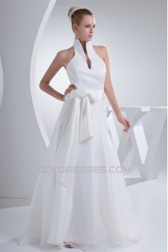 High-Neck Sleeveless A-Line Sweet Wedding Dresses 2030176