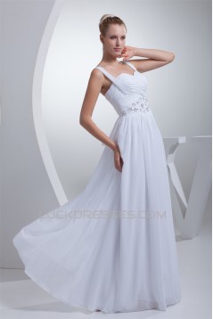 A-Line Sweetheart Illusion Sleeves Chiffon Beaded Wedding Dresses 2030183