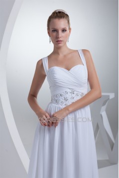 A-Line Sweetheart Illusion Sleeves Chiffon Beaded Wedding Dresses 2030183