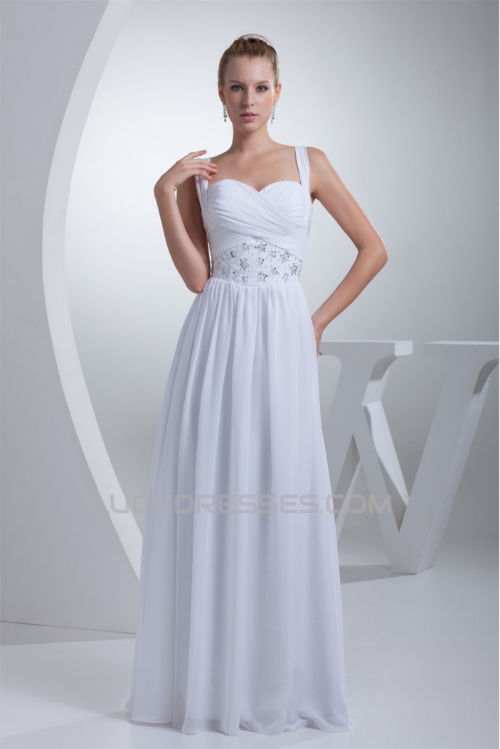 A-Line Sweetheart Illusion Sleeves Chiffon Beaded Wedding Dresses 2030183