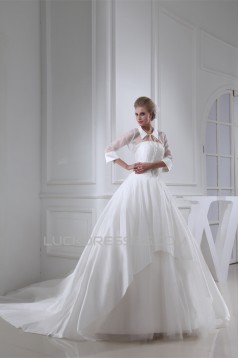 Ball Gown Long Sleeve High-Neck Chapel Train Wedding Dresses 2030200