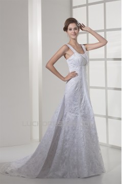 Mermaid/Trumpet Satin Lace Straps Sleeveless New Arrival Wedding Dresses 2030204